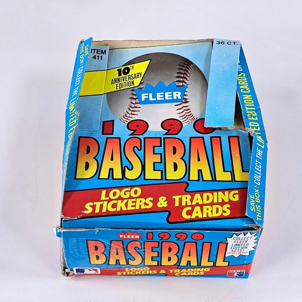 1990 Fleer Baseball Trading Cards 10th Anniversary Open Box